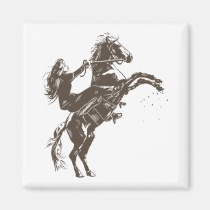 Íman Garota Equestre - Cavalgando Cavalo