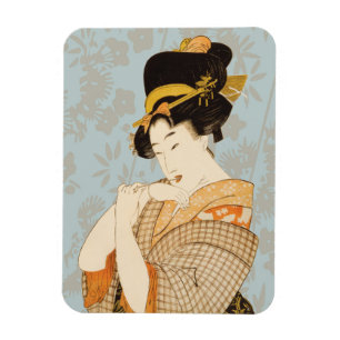 Íman Garota Geisha Japonesa Vintage em Quimono