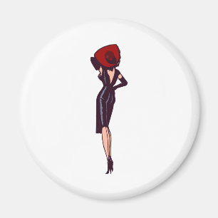 Íman Garota Glamourosa Vintage Retro Pinup