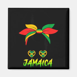 Íman Garota Jamaicana Bandeira da Jamaica Orgulho Mulhe