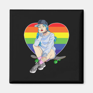 Íman Garota Skate Skateboard Girl Skateboarding Chuva