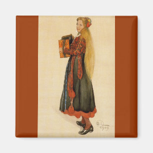 Íman Garota Sueca Jogando Acordeão