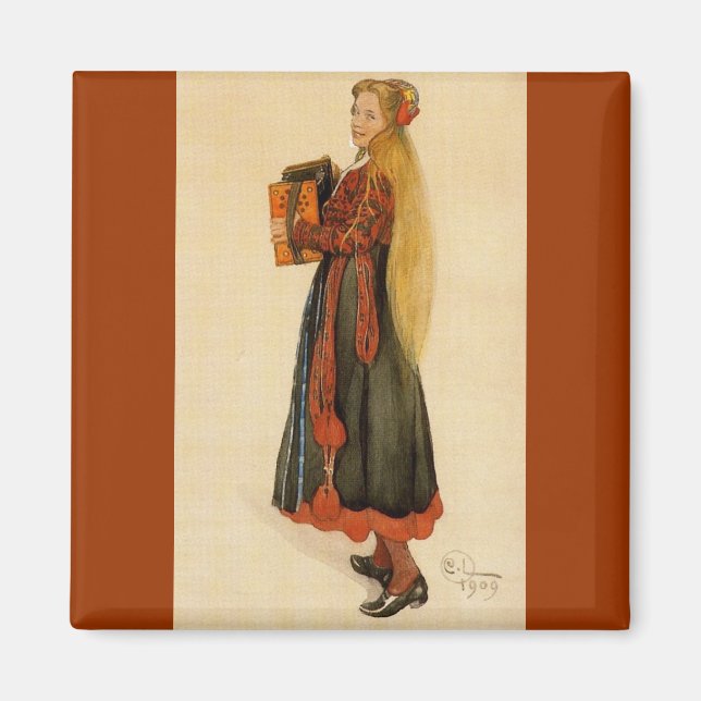 Íman Garota Sueca Jogando Acordeão (Frente)