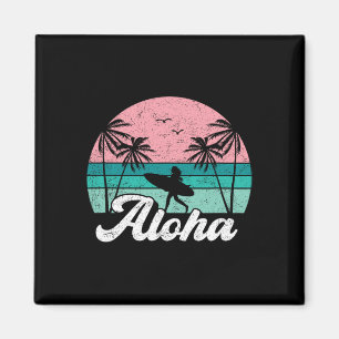 Íman Garota Surfista Aloha Havaí Surfista Havaiano Vint