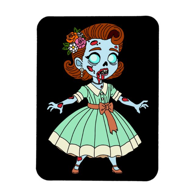Íman Garota Zumbi dos Anos 1950 (Vertical)