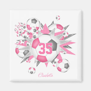 Íman garotas personalizadas bola de futebol soprando ci