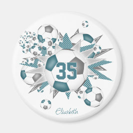 Íman garotas personalizadas bolas de futebol estrelas c