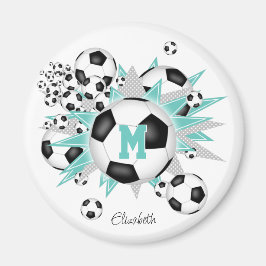Íman garotas personalizadas bolas de futebol estrelas l