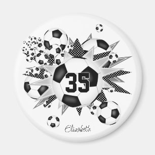 Íman garotas personalizadas jogando bola de futebol
