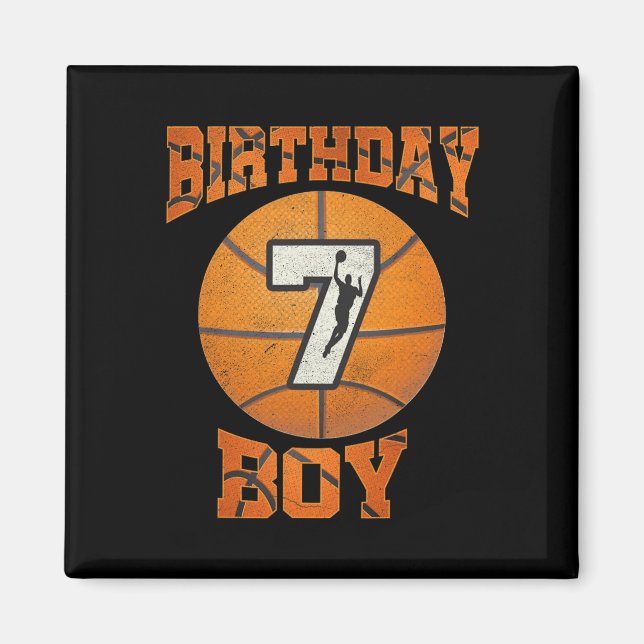 Íman Garoto 7 de Poço De Aniversário De Basquete Sete 7 (Frente)