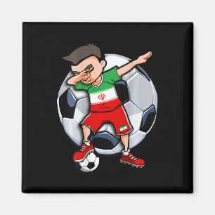 Íman Garoto de Futebol Dabbing Irã Jersey Fãs de Futebo