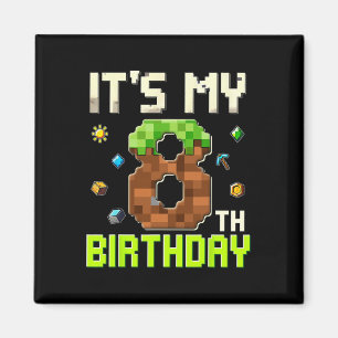 Íman Garoto Divertido de Aniversário É Meu 8º Aniversár