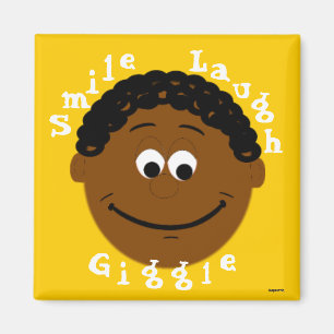 Íman Garoto Étnico Sorrindo Faces