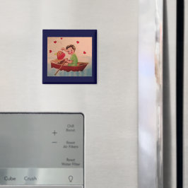 Íman Garoto segurando coração no barco