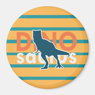 Íman Garotos do T-rex dinossauro, listras amarelas e az