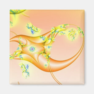 Íman Garra Arte Fractal Laranja e Amarela