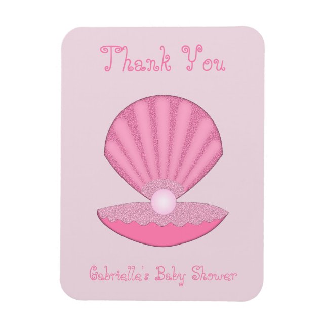 Íman Garrafa de ostras rosa e Chá de fraldas de pérolas (Vertical)