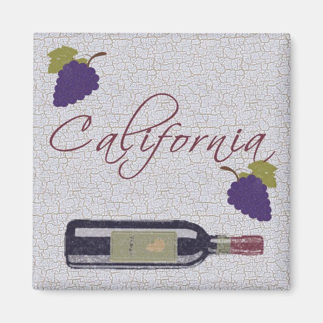 Íman Garrafa de Vinho Vintage Califórnia (Frente)