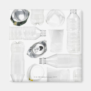 Íman Garrafas de plástico, xícaras e latas de alumínio