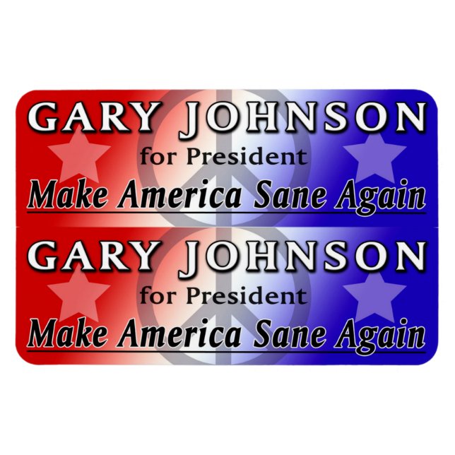 Íman Gary Johnson para o presidente 2x6 Flexi Magnets (Horizontal)