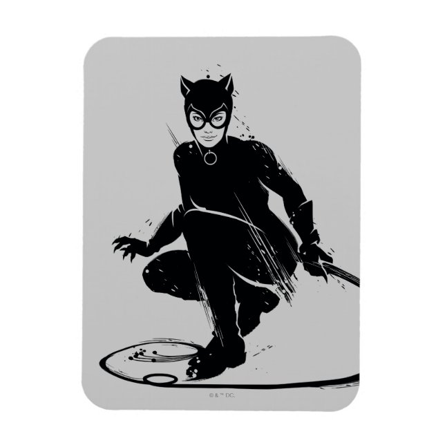 Íman Gata Borralheira Pose de Pincel de Tinta (Vertical)
