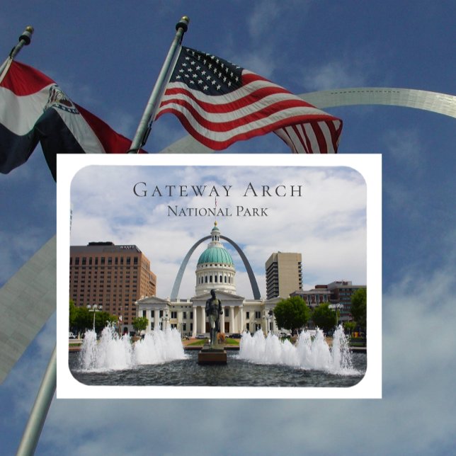Íman Gateway Arch, Old Courthouse, Runner, Rua. (Criador carregado)