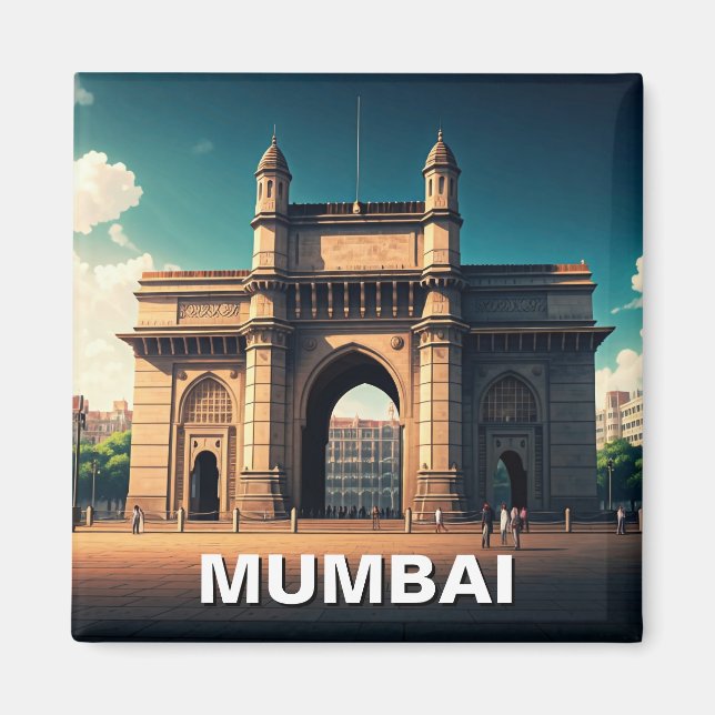 Íman Gateway Mumbai da Índia Viagem Souvenir (Frente)