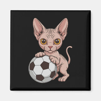 Íman Gatinha de Futebol Fofo Sphynx Apenas Garota que A