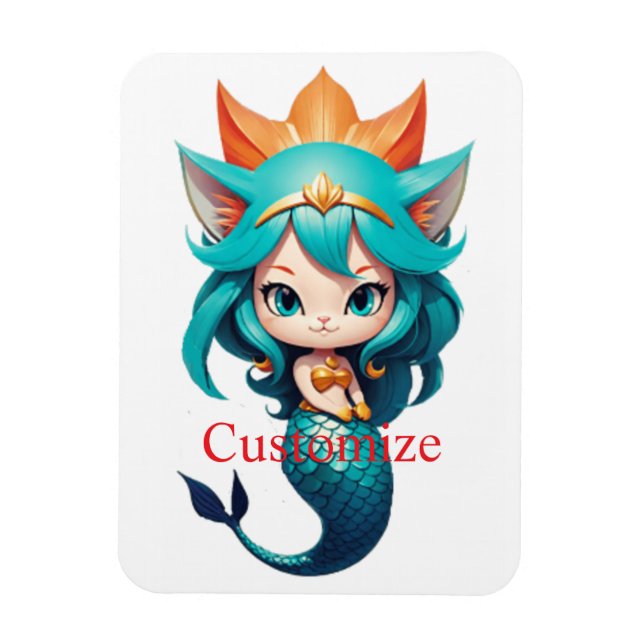 Íman Gatinha Fofa Sereia Thunder_Cove (Vertical)