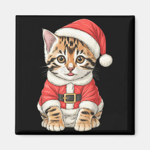 Íman Gatinho Bengal Santa de Natal Fofo 
