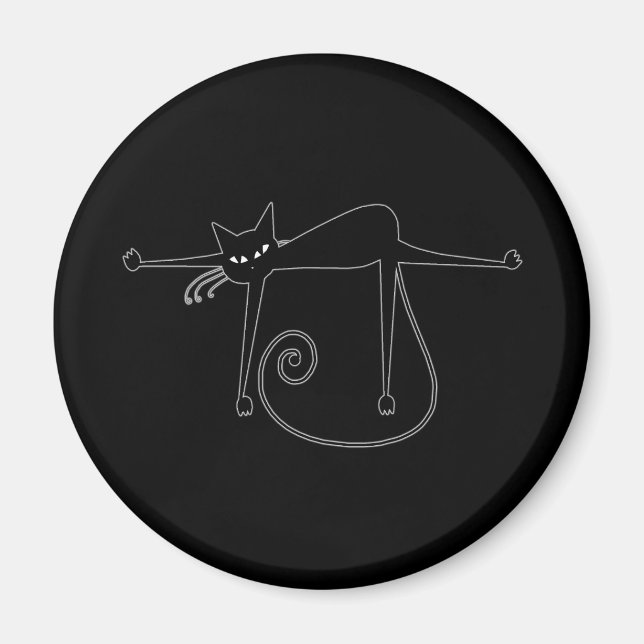 Íman Gatinho branco preto 8 (Frente)