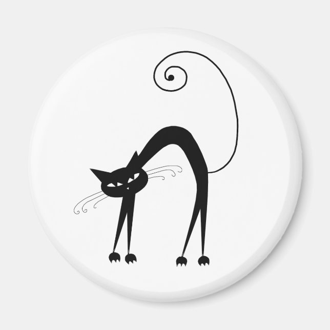 Íman Gatinho branco preto 9 (Frente)