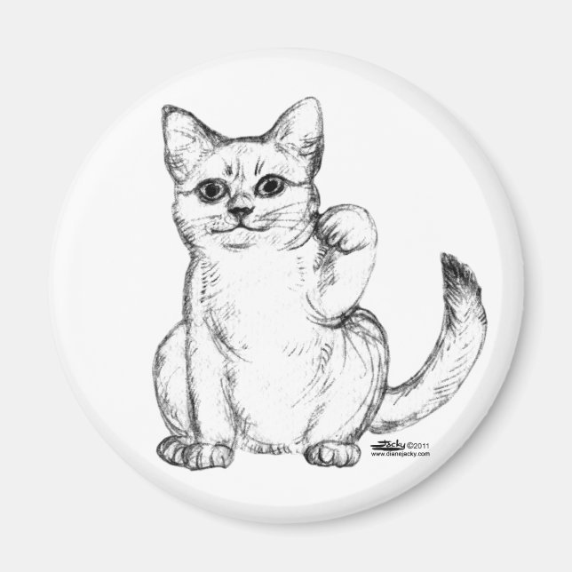 Íman Gatinho Convidativo Maneki Neko (Frente)