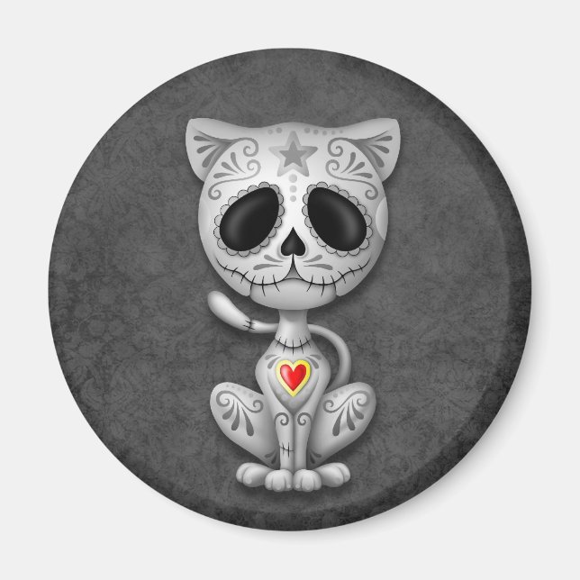 Íman Gatinho de Açúcar Zombie Escuro (Frente)