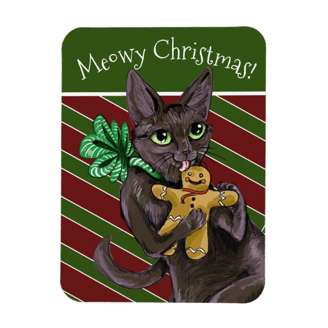 Íman Gatinho de Biscoito de Natal (Vertical)