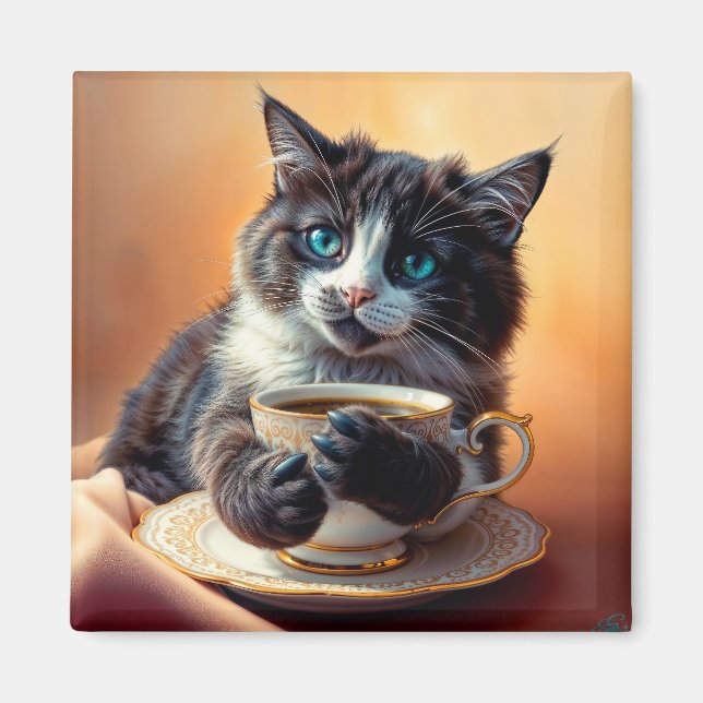 Íman Gatinho De Olhos Azuis E Gelado (Frente)