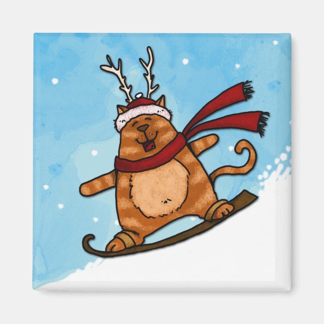 Íman gatinho de snowboard (Frente)