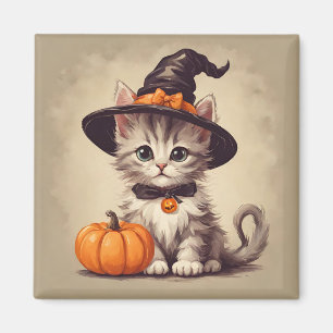Íman Gatinho de Vintage bonitinho no Halloween