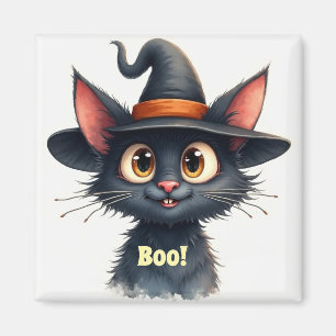 Íman Gatinho de volta ao Halloween com grandes olhos ca