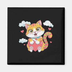 Íman Gatinho do Coração de São Valentim Amor Gato Arco-