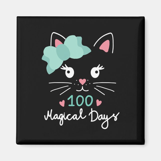 Íman Gatinho do Dia da Escola 100 Dias Mágicos Professo (Frente)