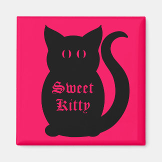 Íman Gatinho doce preto a rosa quente