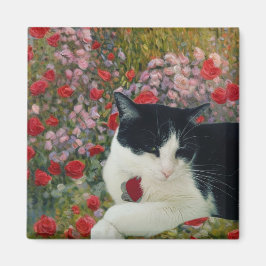 Íman Gatinho em flores