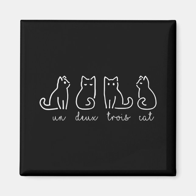 Íman Gatinho francês Abstrato Un Deux Trois Cat (Frente)