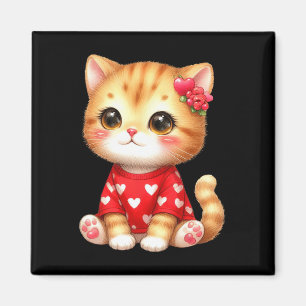 Íman Gatinho Gato Namorados Adorável Com Coração