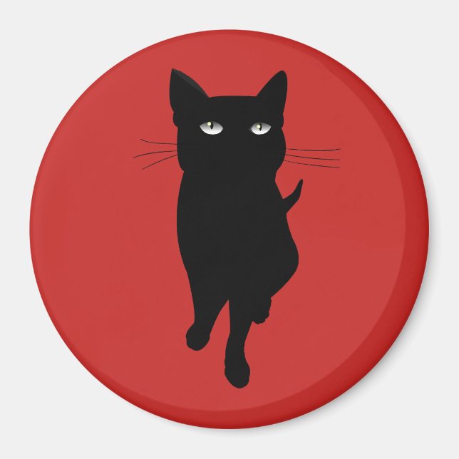 Íman Gatinho gótico de gato preto (Frente)