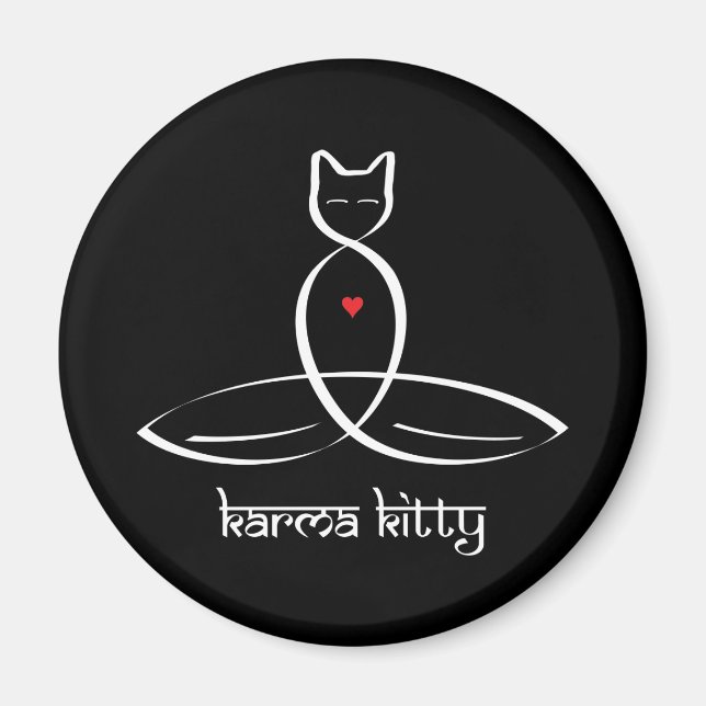 Íman Gatinho Karma - texto no estilo Sânscrito. (Frente)