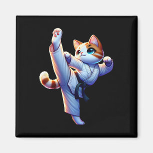 Íman Gatinho Kawaii Karate Em Ação