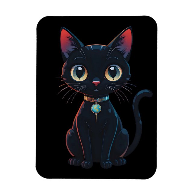 Íman Gatinho Preto Pouco Assustador (Vertical)