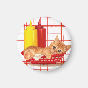 Íman Gatinho retro do estilo do comensal